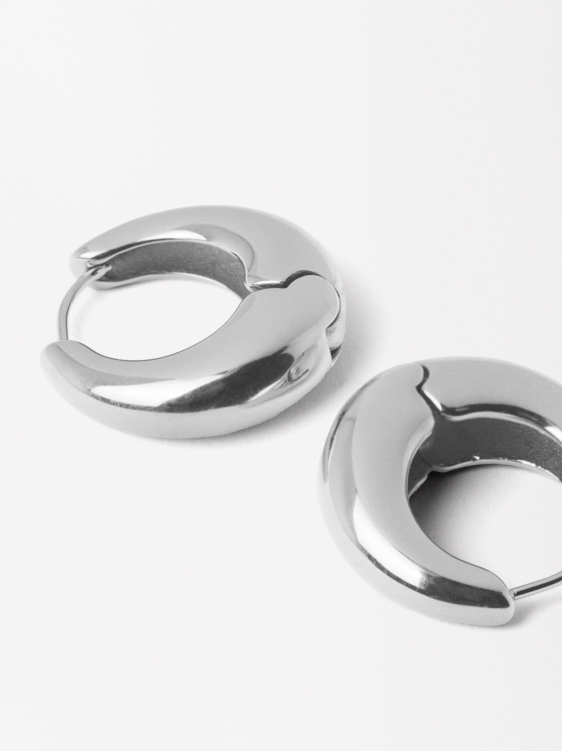 Long Hoop Earrings - Stainless Steel  image number 2.0