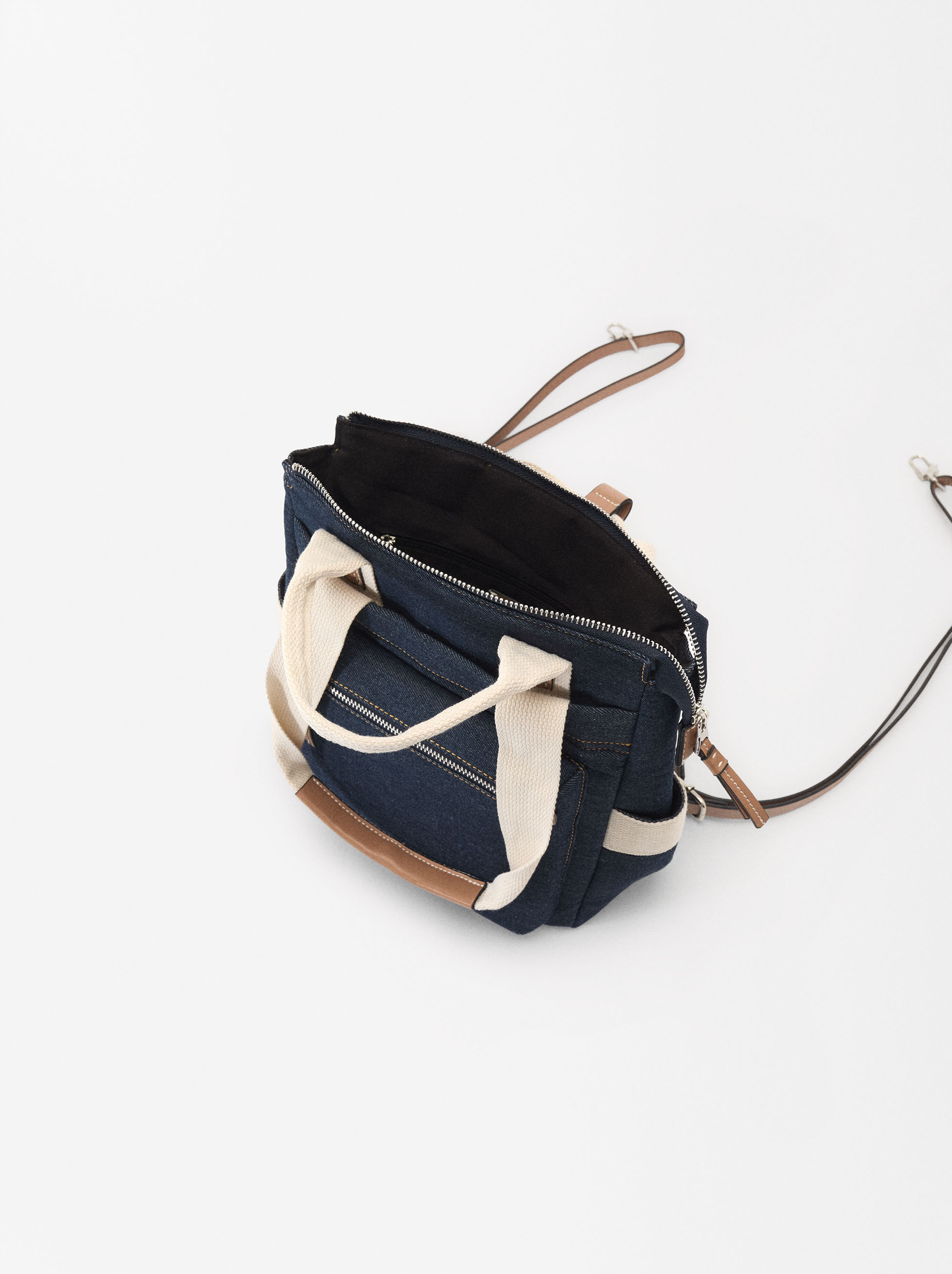 Denim Backpack With Multi-Way Straps image number 5.0