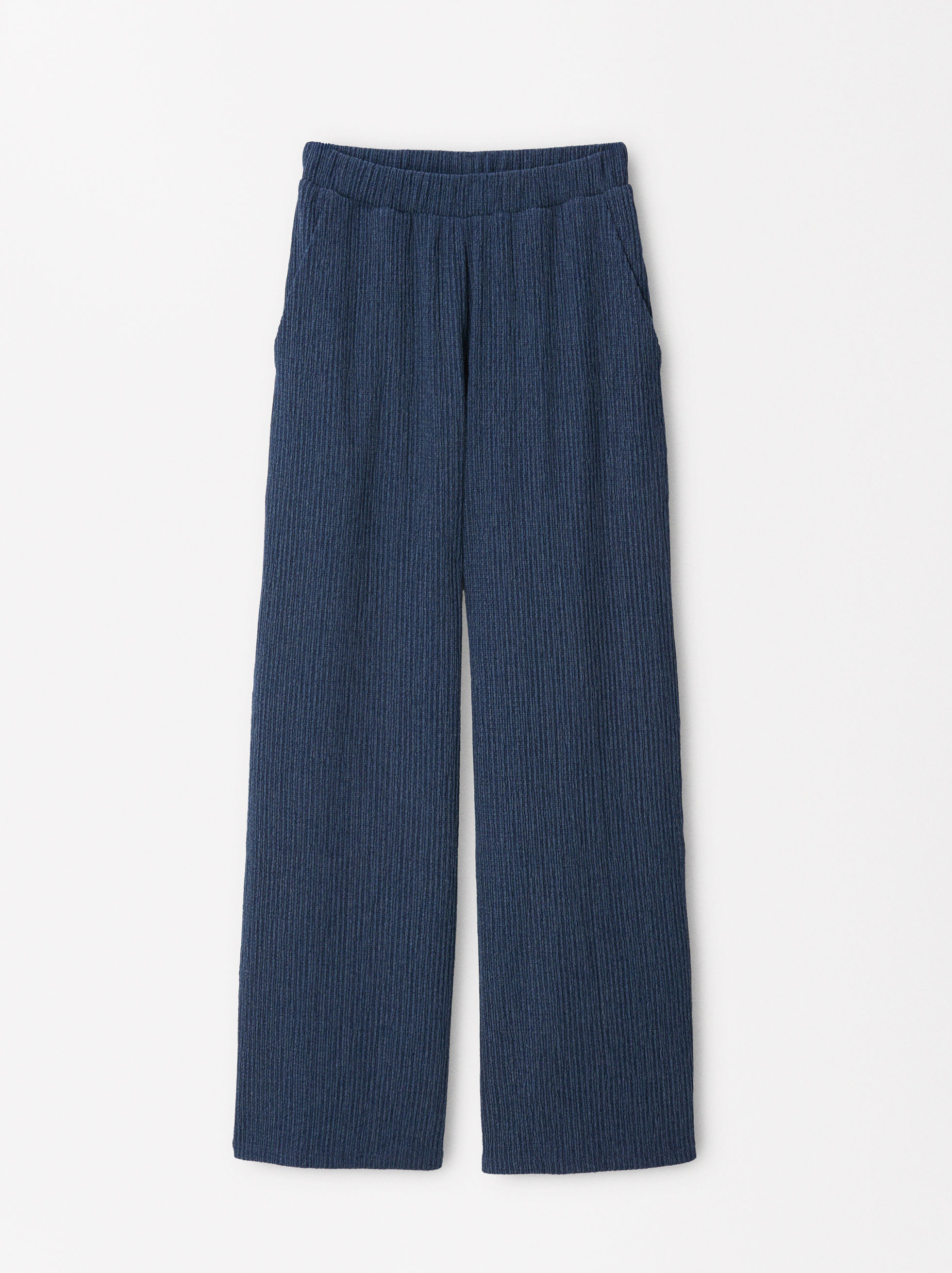Textured Pants With Elastic Waistband image number 0.0