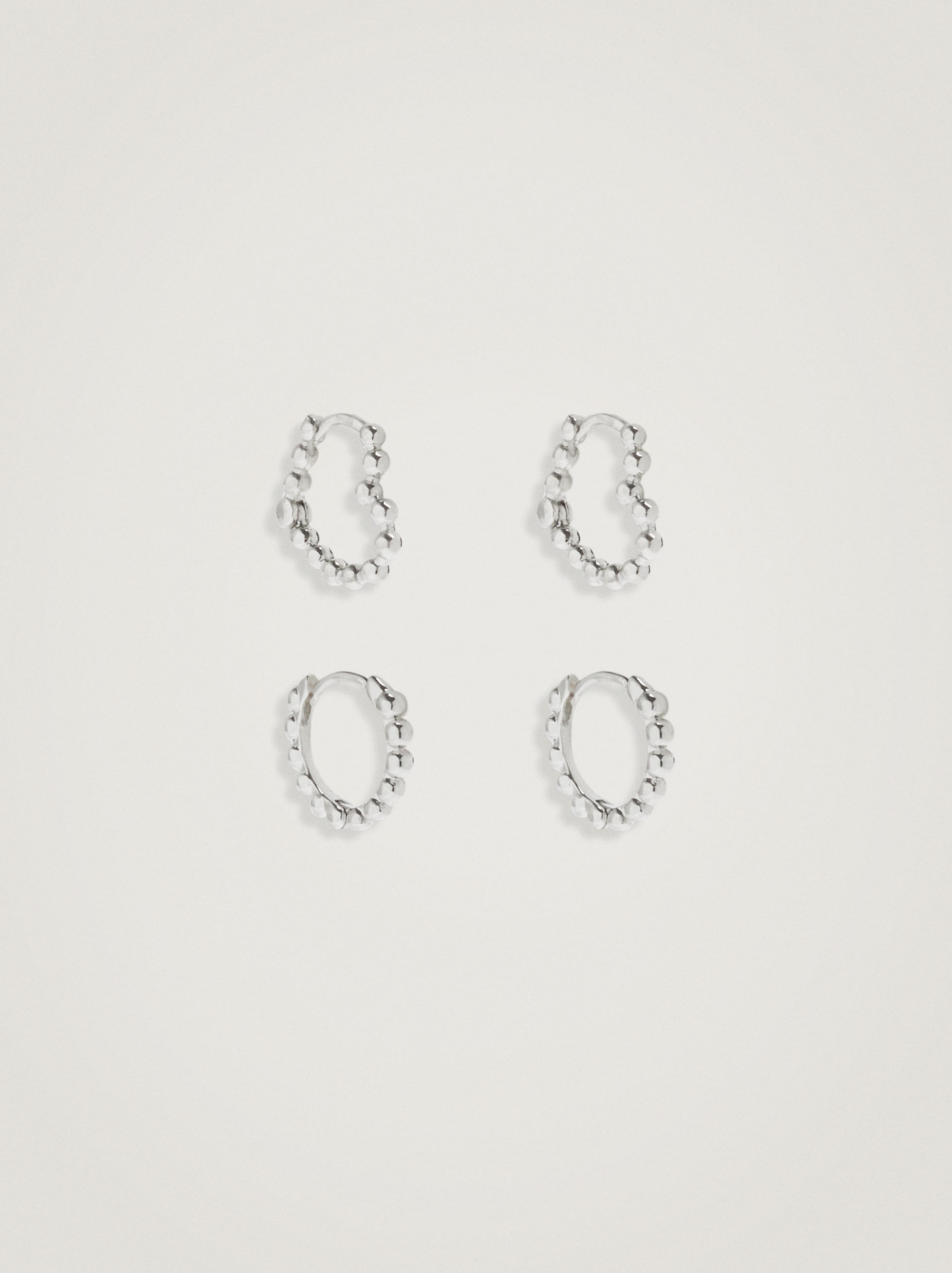 Set Of  Silver Hoop Earrings image number 1.0