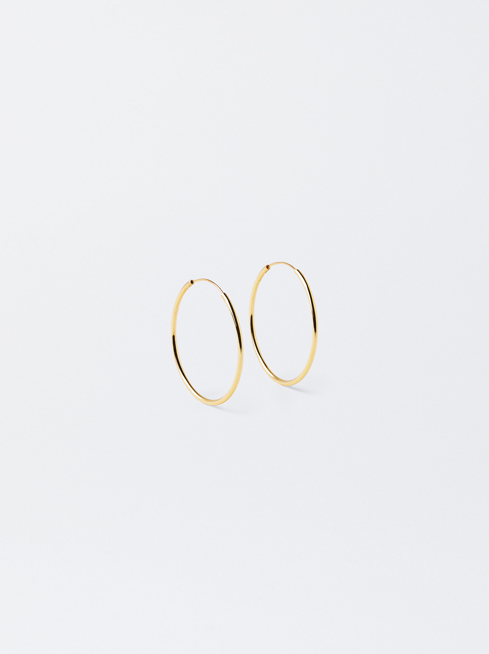 Short 925 silver hoop earrings, Golden, hi-res