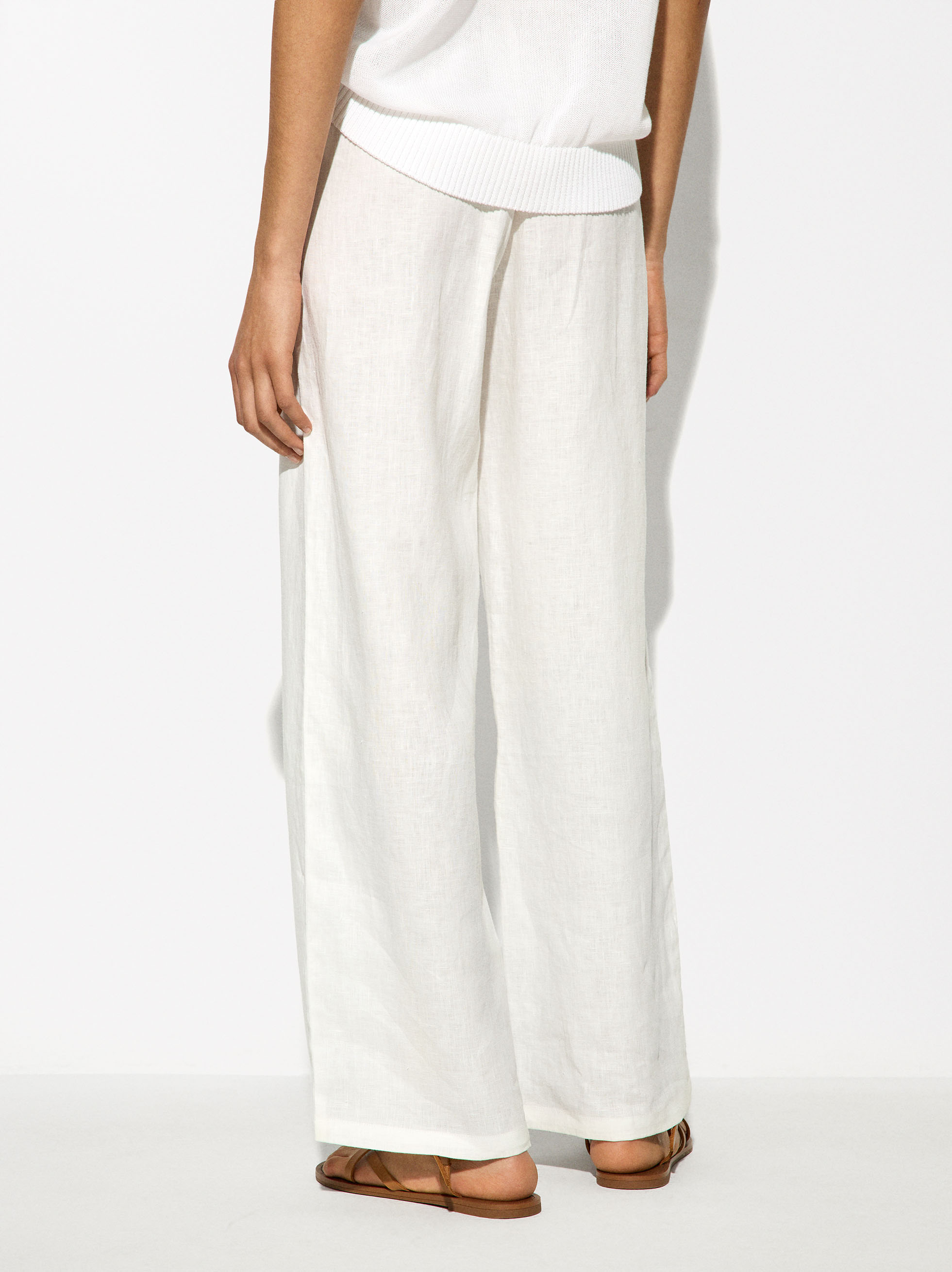 100% Linen Trousers image number 4.0