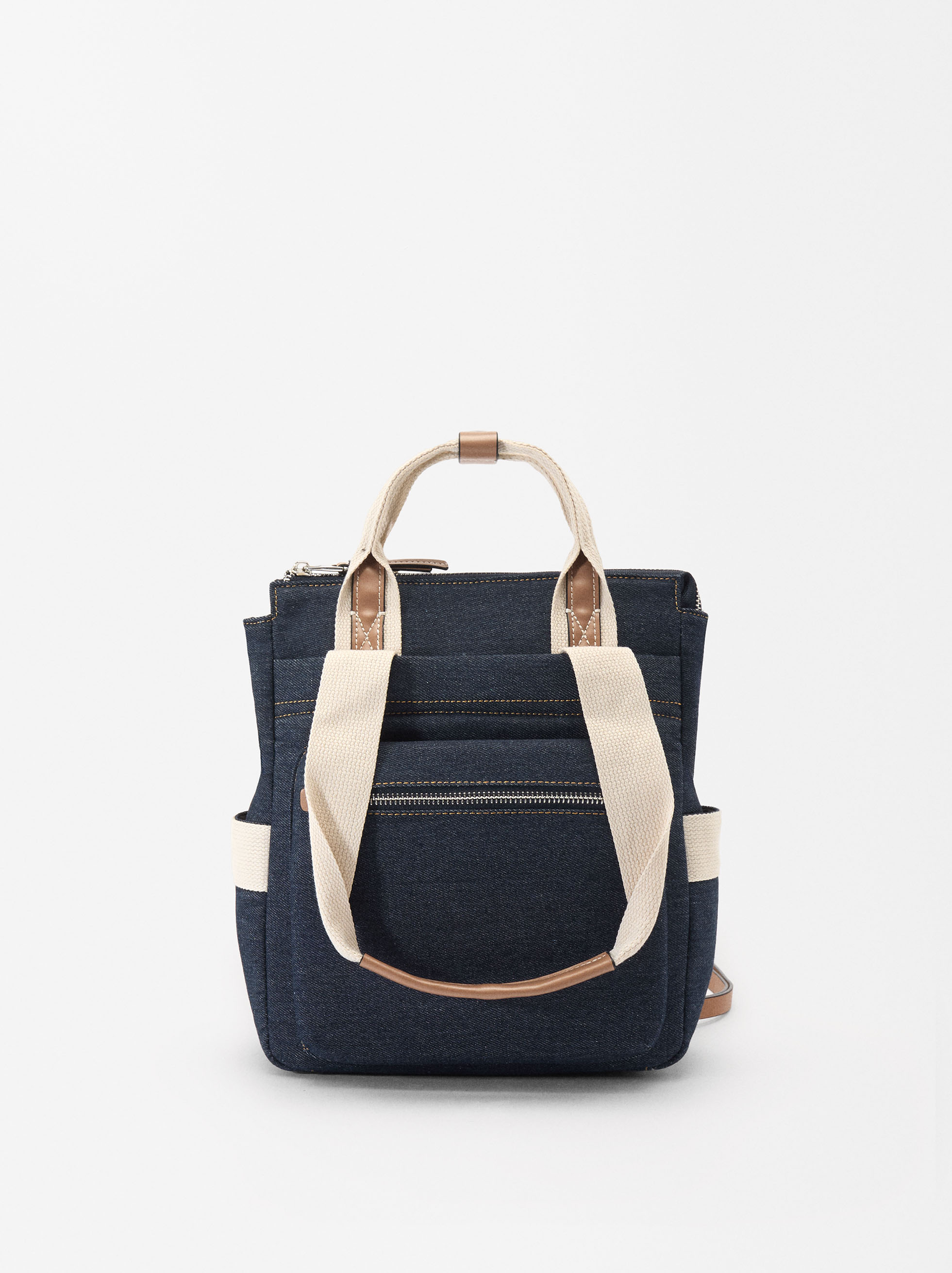 Denim Backpack With Multi-Way Straps image number 0.0