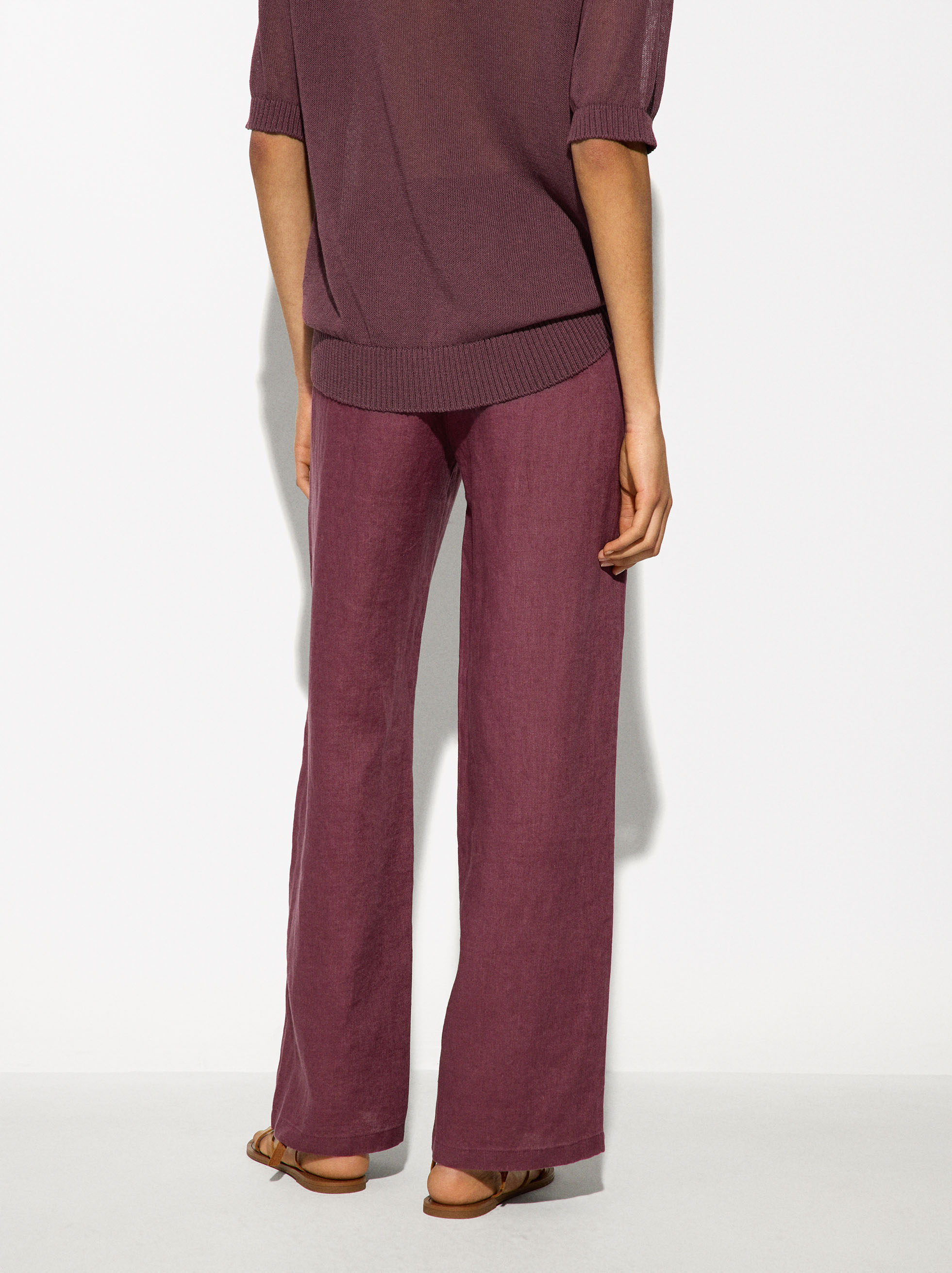 100% Linen Trousers image number 4.0