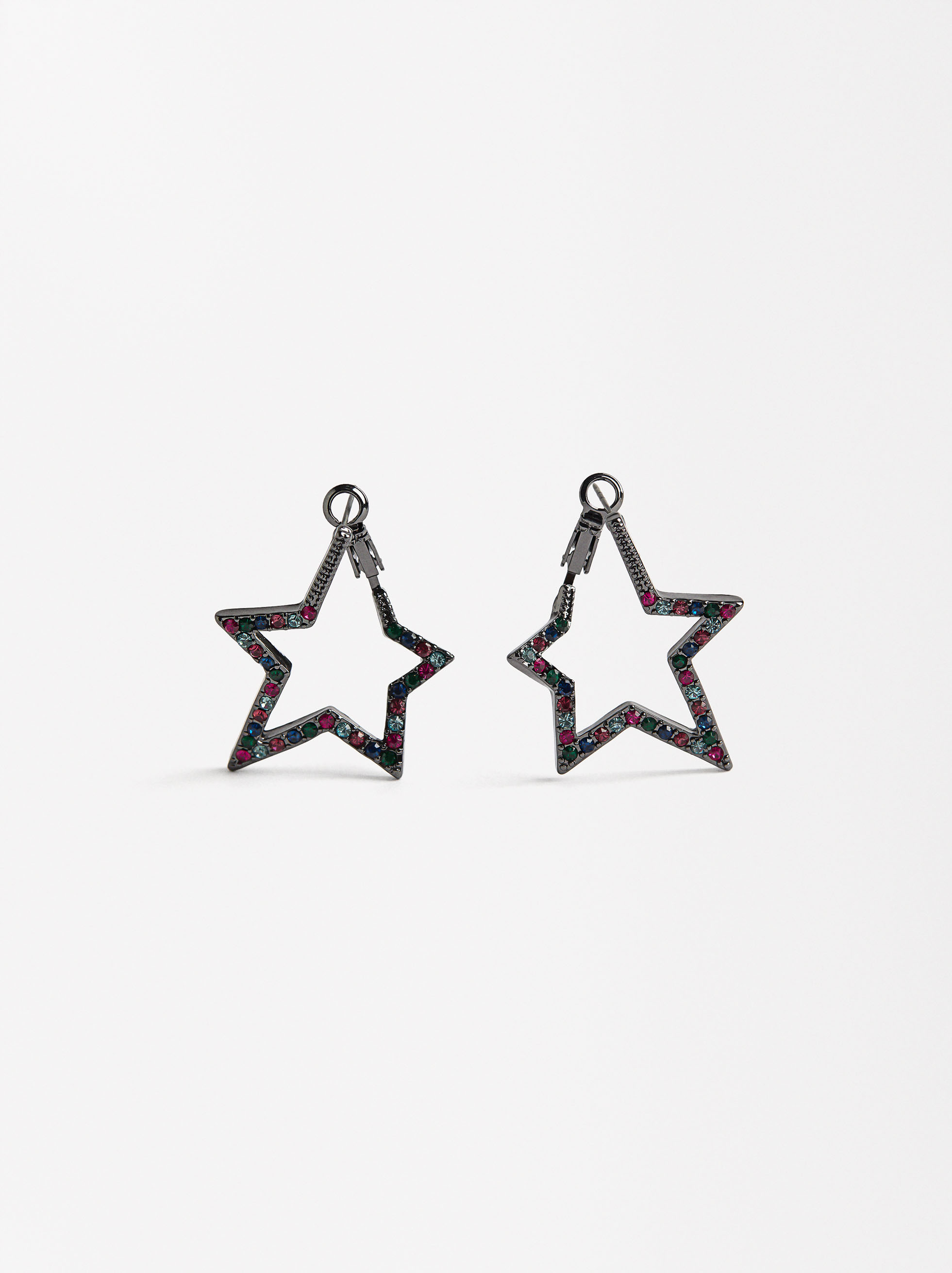 Pendientes En Forma De Estrella Con Cristales image number 1.0