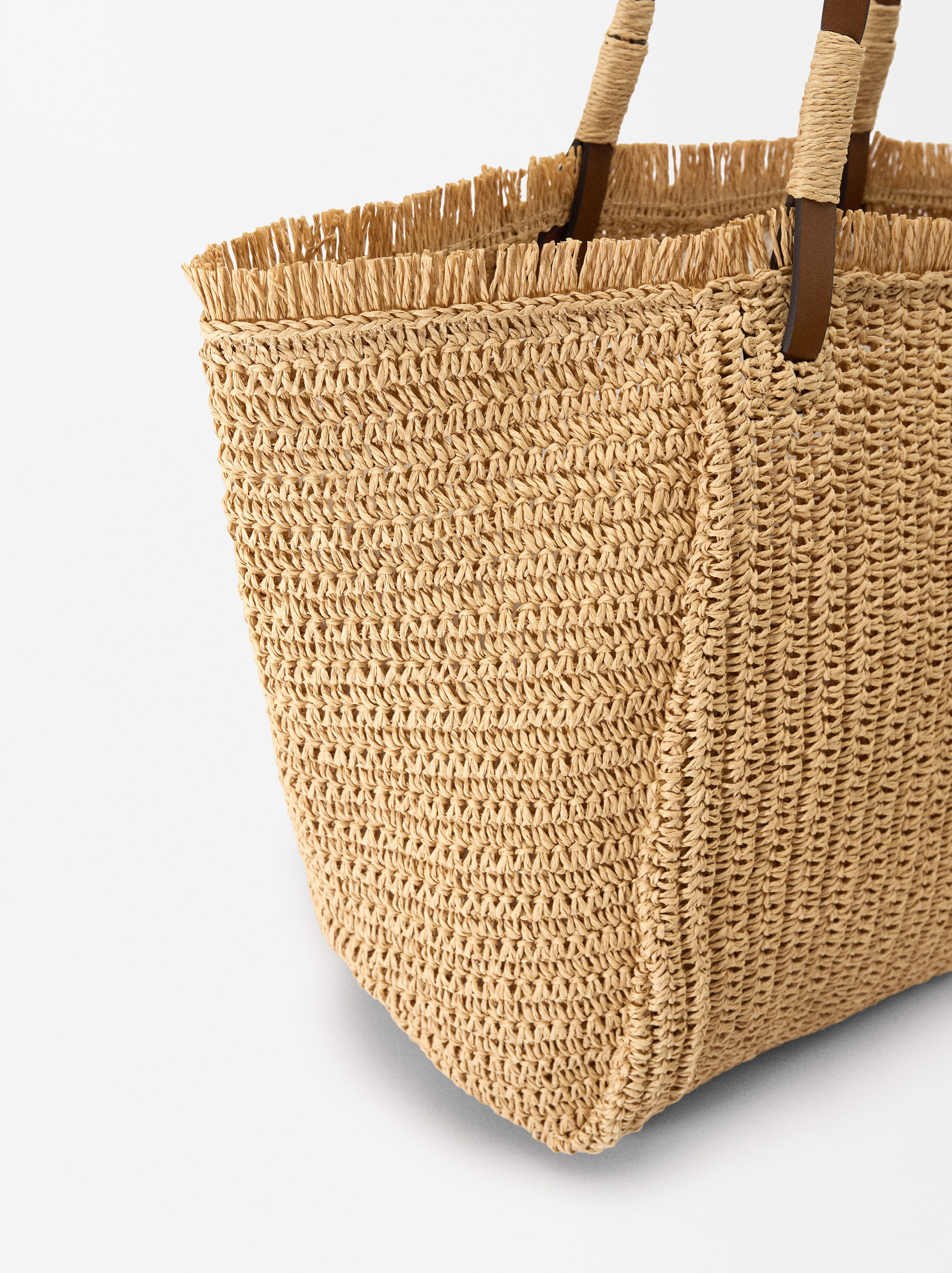 Straw Effect Shopper Bag Natural Parfois