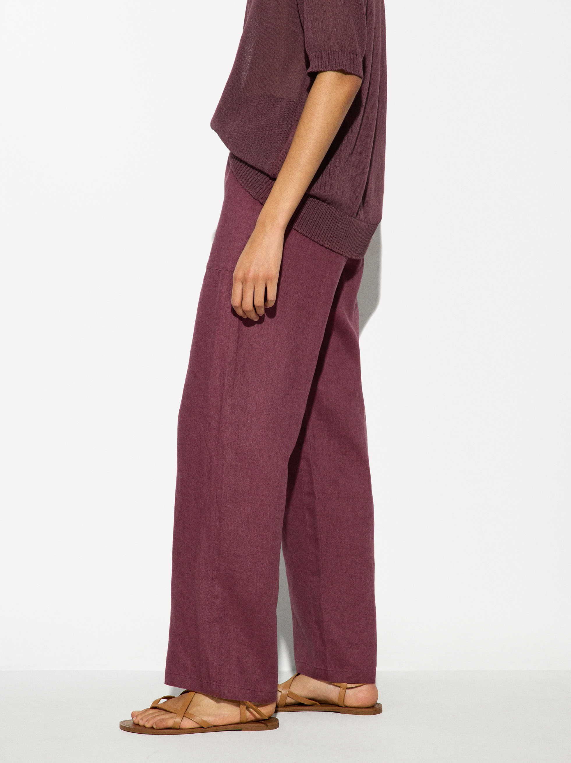 100% Linen Trousers image number 3.0